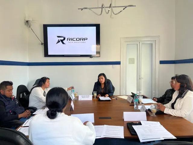 Participantes reunidos en una sesión de trabajo frente a una pantalla de Ricorp
